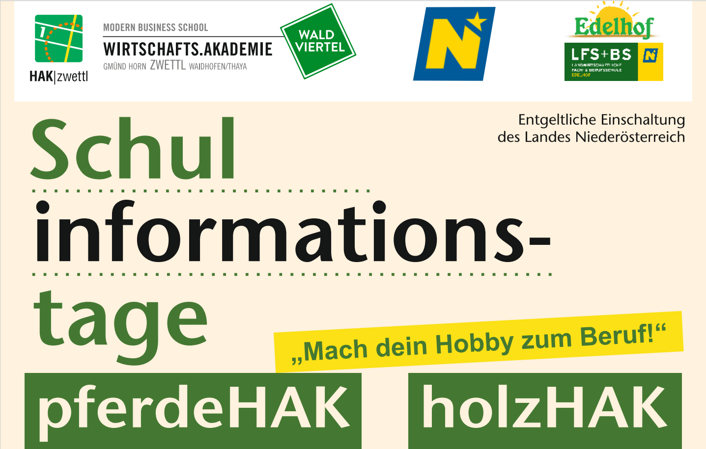 Informationstage am Edelhof und HAK