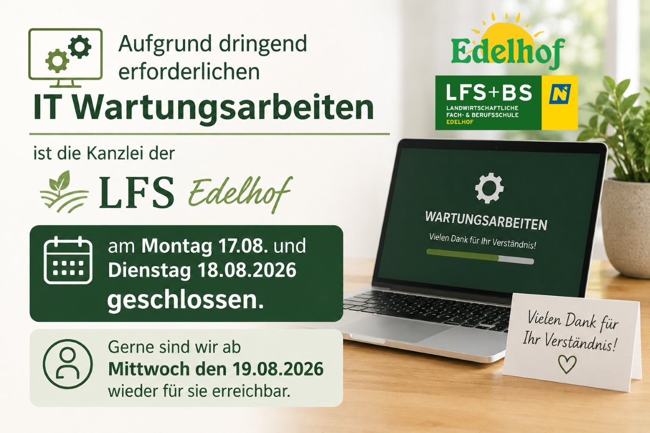 IT Wartungsarbeiten 17.08. + 18.08.2026